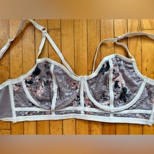 Torrid Lilac and Floral Cage Bra Size 1